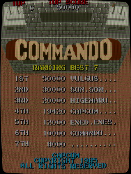Les scores de base de la borne d'arcade